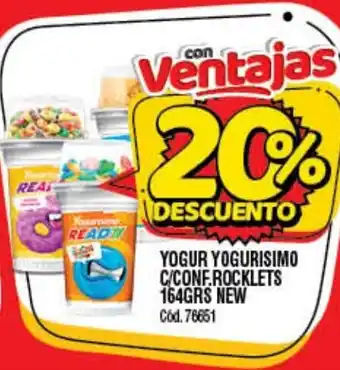 Supermercados Yaguar Yogur Yogurisimo C/Conf.Rocklets 164grs New oferta