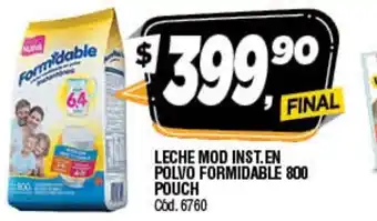 Supermercados Yaguar Leche Mod Inst.En Polvo Formidable 800Pouch oferta