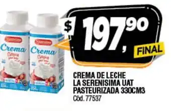 Supermercados Yaguar Crema De Leche La Serenisima UAt Pasteurizada 330cm3 oferta