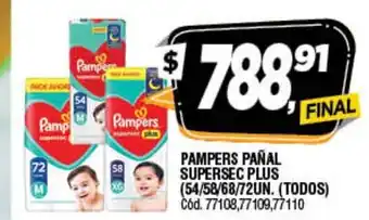 Supermercados Yaguar Pampers Pañal Supersec Plus oferta