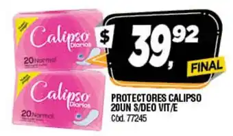 Supermercados Yaguar Calipso Protectores 20un S/Deo Vit/E oferta