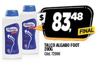 Supermercados Yaguar Algabo Talco Foot 200g oferta
