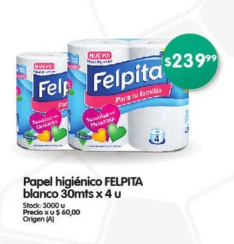 Supermercados Buenos Días Felpita Papel Higiénico Blanco oferta