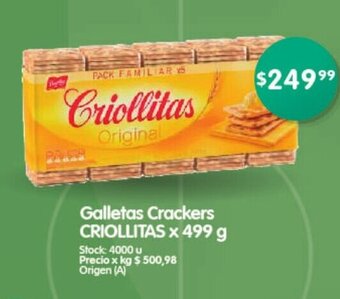 Supermercados Buenos Días Criollitas Galletas Crackers oferta