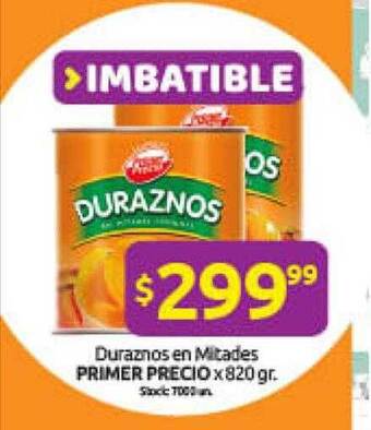 Cordiez Duraznos en mitades primer precio oferta