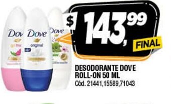 Supermercados Yaguar Dove Desodorante Roll-On 50ml oferta