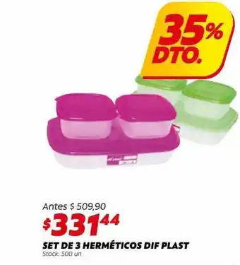 Ferniplast Set de 3 herméticos dif plast 35% dto. oferta
