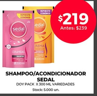 Supermercados Tadicor Sedal Shampoo/Acondicionador oferta