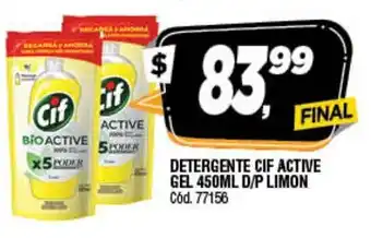 Supermercados Yaguar CIF Detergente CIF Action Gel 450ml D/P Limon oferta