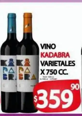 Supermercados Caracol Vino kadabra varietales oferta