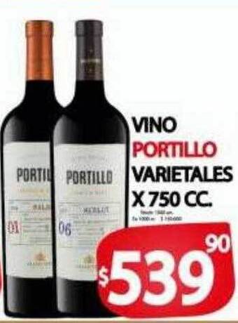 Supermercados Caracol Vino portillo varietales oferta