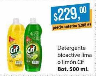 Supermercados Damesco Detergente bioactive lima o limón cif oferta
