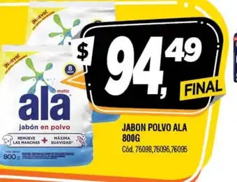 Supermercados Yaguar Ala Jabon Polvo 800g oferta