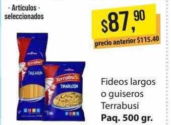 Supermercados Damesco Fideos largos o guiseros terrabusi oferta