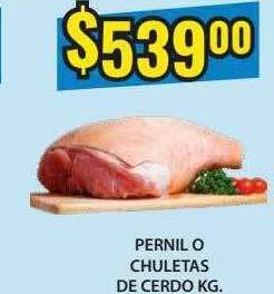 Supermercados Damesco Pernil o chuletas de cerdo oferta