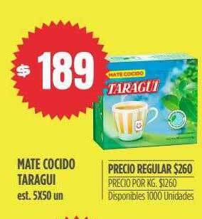 Supermercados Vea Mate cocido taragui oferta