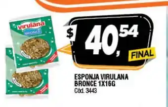 Supermercados Yaguar Virulana Esponja Bronce 1x16g oferta