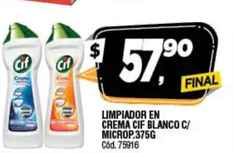 Supermercados Yaguar CIF Limpiador En Crema Blanco C/Microp 375g oferta