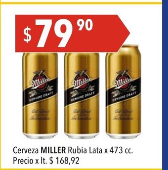 Hergo Miller Cerveza Rubia Lata x 473cc oferta