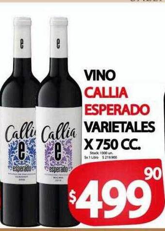 Supermercados Mariano Max Vino callia esperado varietales oferta