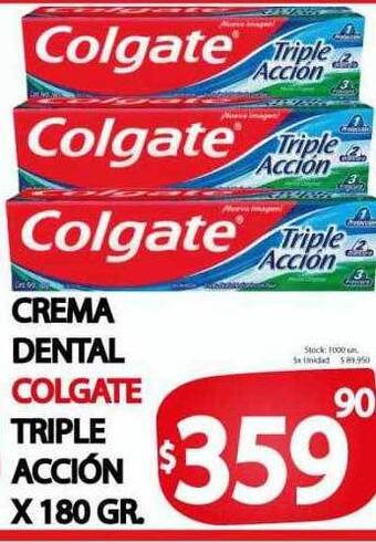 Supermercados Mariano Max Crema dental colgate triple acción oferta