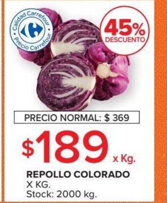 Carrefour Market Repollo Colorado oferta