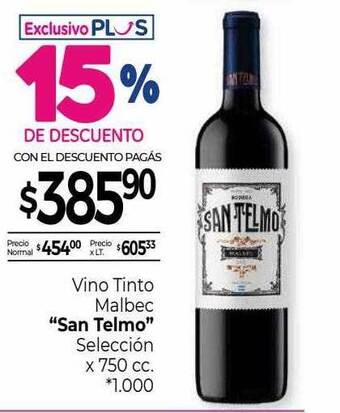 La Anonima Vino tinto malbec oferta