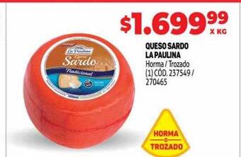 Makro Queso sardo la paulina oferta