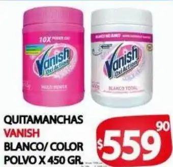 Quitamanchas vanish blanco color polvo