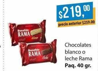 Supermercados Damesco Chocolates blanco o leche rama oferta