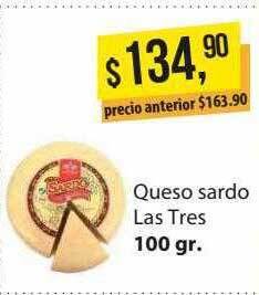 Supermercados Damesco Queso sardo las tres oferta