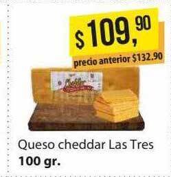 Supermercados Damesco Queso cheddar las tres oferta