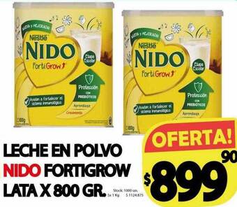 Supermercados Mariano Max Leche en polvo nido fortigrow lata oferta