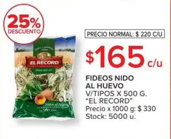 Carrefour EL RECORD fideos nido al huevo oferta