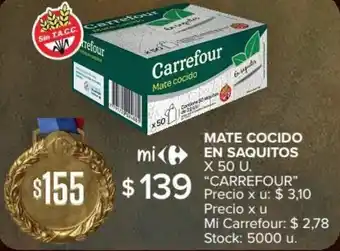 Carrefour CARREFOUR mate cocido en saquitos oferta