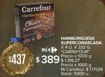 Carrefour CARREFOUR hamburguesa supercongelada oferta