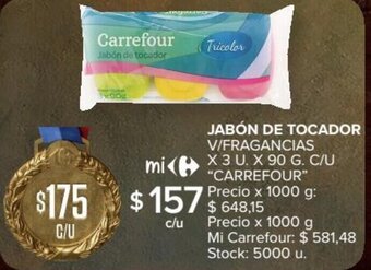 Carrefour CARREFOUR jabón de tocador oferta