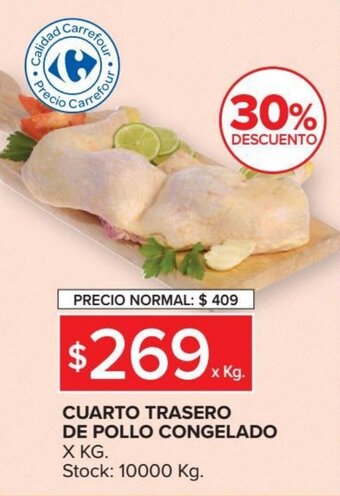 Carrefour Cuarto trasero de pollo congelado oferta