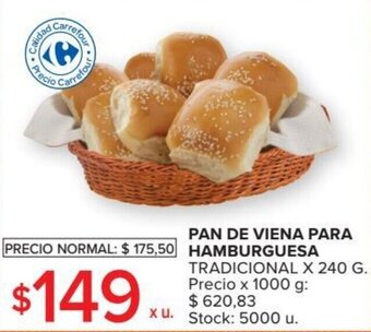 Carrefour Pan de viena para hamburguesa oferta