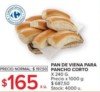 Carrefour Pan de viena para pancho corto oferta