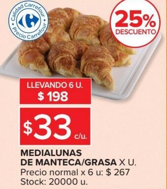 Carrefour Medialunas de manteca/grasa oferta