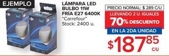 Carrefour CARREFOUR lámpara led bulbo 11W fria E27 6400K oferta