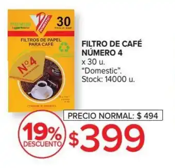 Carrefour DOMESTIC filtro de café número 4 oferta