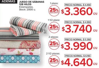 Carrefour Juego de sábanas 128 hilos oferta