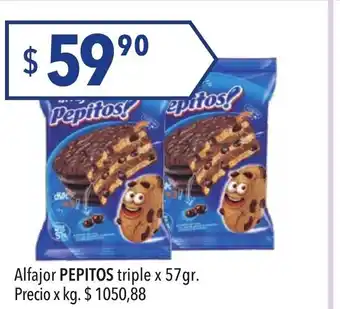 Hergo Pepitos Alfajor triple x 57gr oferta