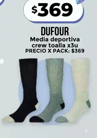 Supermayorista Vital Dufour Media deportiva crew toalla x 3u oferta