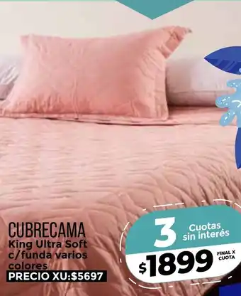 Supermayorista Vital Cubrecama King Ultra Soft c/funda varios colores oferta