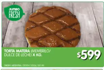 Jumbo Torta matera (membrillo / dulce de leche) x kg oferta