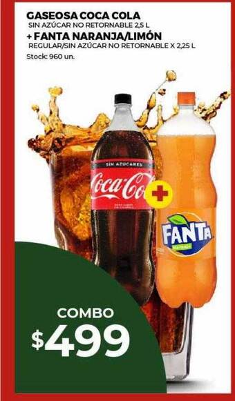 Super MAMI Gaseosa coca cola + fanta naranja limón oferta
