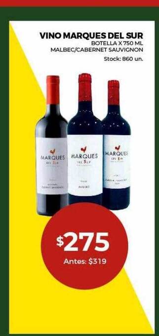 Super MAMI Vino marques del sur oferta